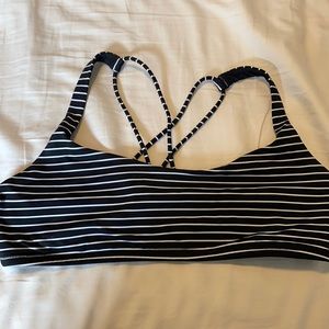 Lululemon Energy Bra. Black and white striped. 12